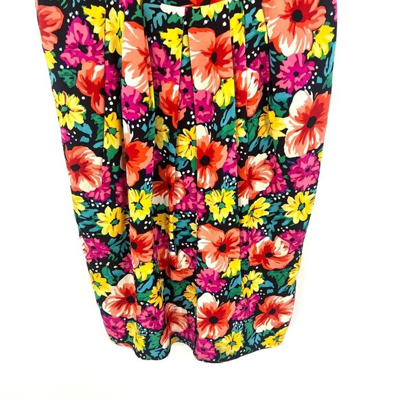 Vintage Talbots Nipon 100% Silk Floral Tulip Dress Women's Size 4 - Picture 4 of 9